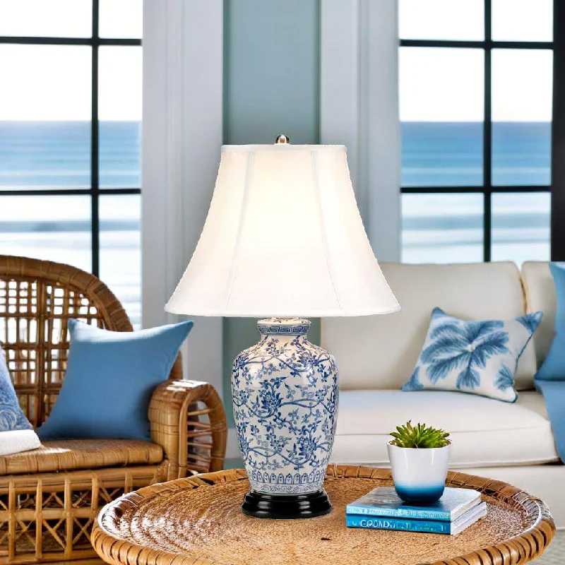 wooden table lamps with natural grain for a warm and organic feelBlue Ginger Jar Table Lamp Blue and White ELS.BLUE-G-JAR-TL Elstead Lighting wooden table lamps with natural grain for a warm and organic feelBlue Ginger Jar Table Lamp Blue and White ELS.BLUE-G-JAR-TL Elstead Lighting