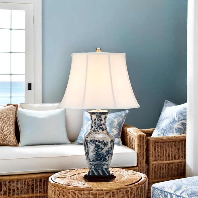 victorian style table lamps with ornate details for traditional homesBlue Hex Table Lamp Blue and White ELS.BLUE-HEX-TL Elstead Lighting victorian style table lamps with ornate details for traditional homesBlue Hex Table Lamp Blue and White ELS.BLUE-HEX-TL Elstead Lighting