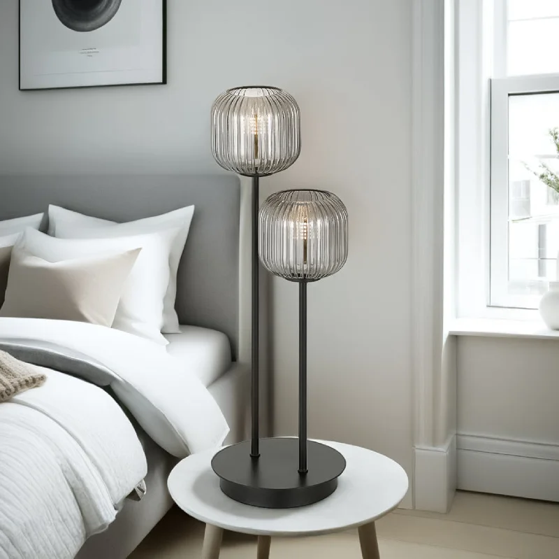 crystal table lamps with dazzling prisms for a glamorous effectBobo LED Table Lamp 2Lt in Antique Gold/Opal Matt or Black/Smoke crystal table lamps with dazzling prisms for a glamorous effectBobo LED Table Lamp 2Lt in Antique Gold/Opal Matt or Black/Smoke