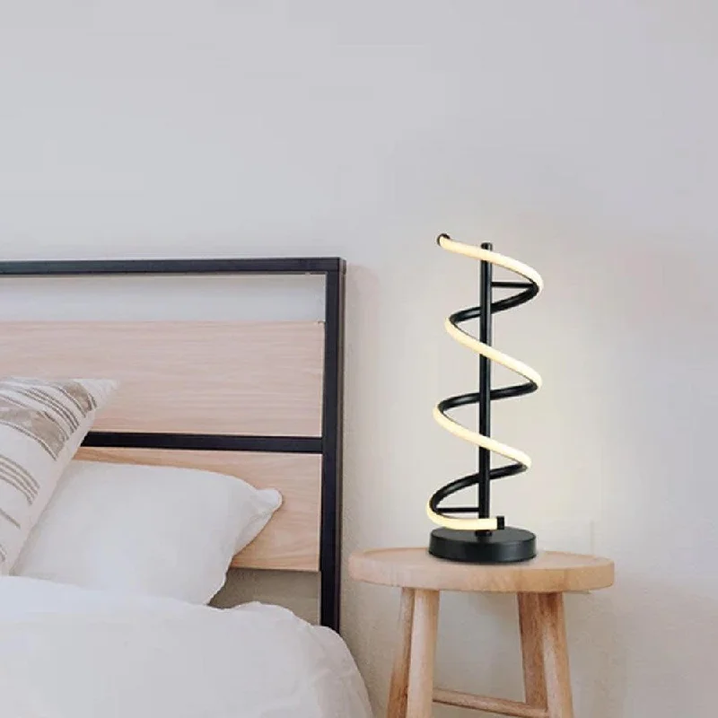 metal table lamps with a matte black finish for a sleek appearanceAva Luxurious Spiral LED Table Lamp - Black, Chrome, 450mm High, PL0272 metal table lamps with a matte black finish for a sleek appearanceAva Luxurious Spiral LED Table Lamp - Black, Chrome, 450mm High, PL0272