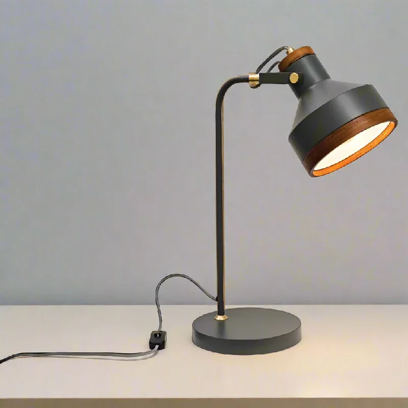 wooden table lamps with natural grain for a warm and organic feelClinton Table Lamp in Dark Grey and Brushed Brass wooden table lamps with natural grain for a warm and organic feelClinton Table Lamp in Dark Grey and Brushed Brass