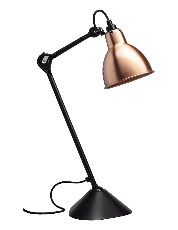 marble table lamps with a luxurious veined pattern for high end decorDCW Editions LAMPE GRAS N°205 Copper Table Lamp Round Shade