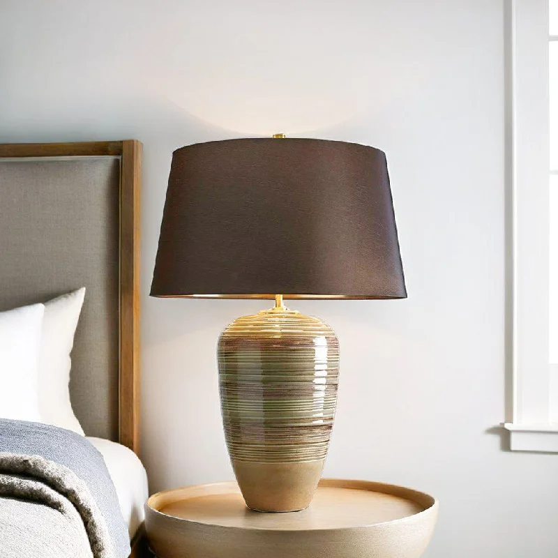 wooden table lamps with natural grain for a warm and organic feelDemeter Table Lamp Green and Brown Glaze ELS.DEMETER-TL Elstead Lighting wooden table lamps with natural grain for a warm and organic feelDemeter Table Lamp Green and Brown Glaze ELS.DEMETER-TL Elstead Lighting