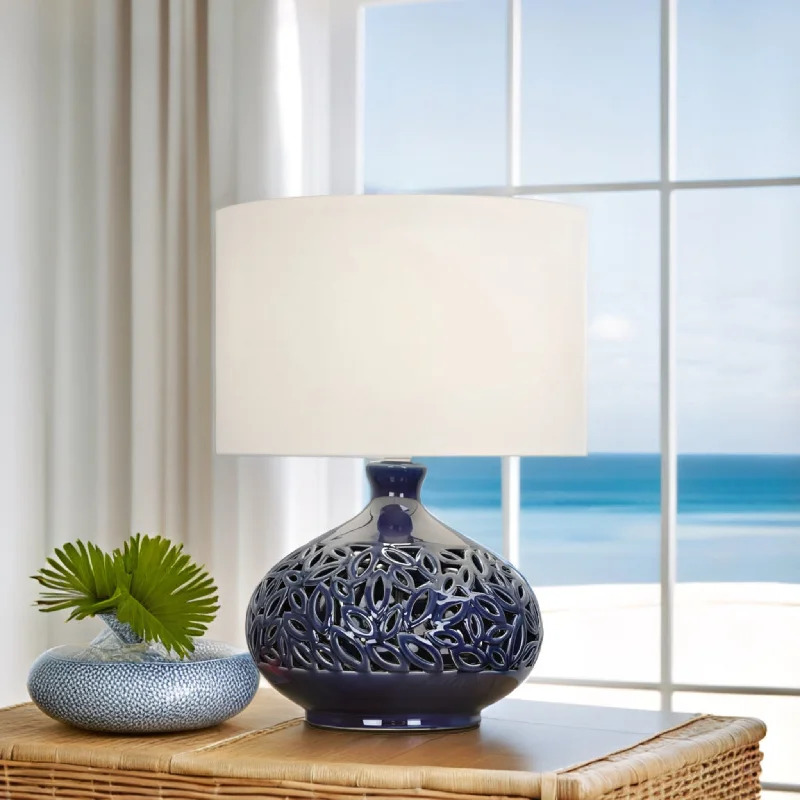 marble table lamps with a luxurious veined pattern for high end decorDouglas Table Lamp in Blue