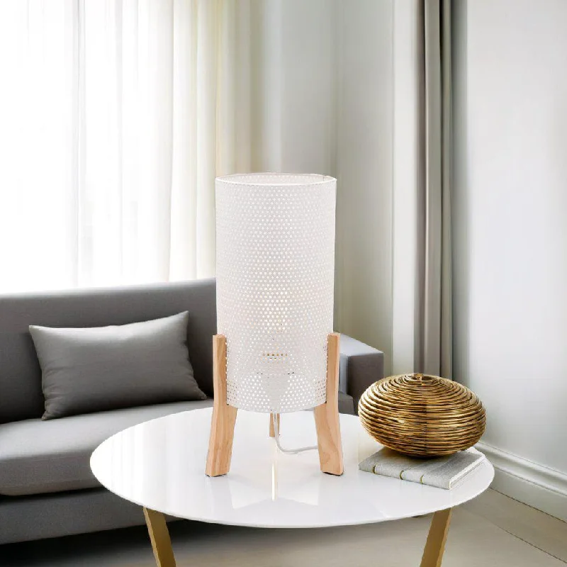 modern minimalist table lamps for contemporary living roomsEddie industrial Mesh Table Lamp in White