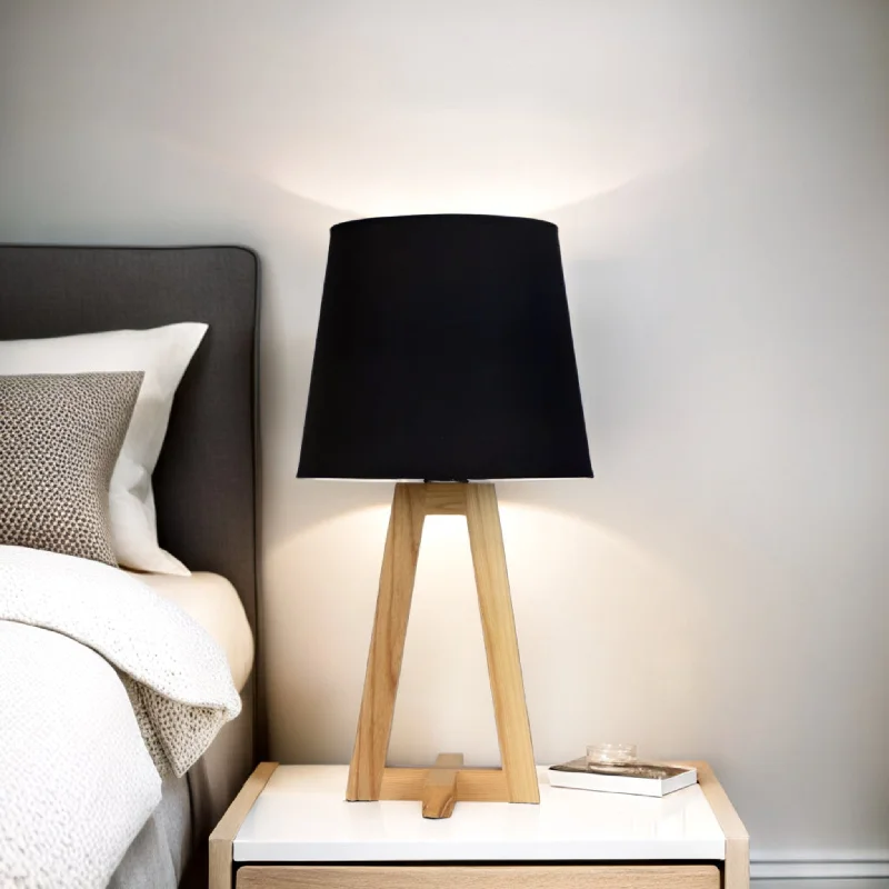modern minimalist table lamps for contemporary living roomsEdra Scandi Wooden Table Lamp w/ Cotton Shade in Black or White modern minimalist table lamps for contemporary living roomsEdra Scandi Wooden Table Lamp w/ Cotton Shade in Black or White
