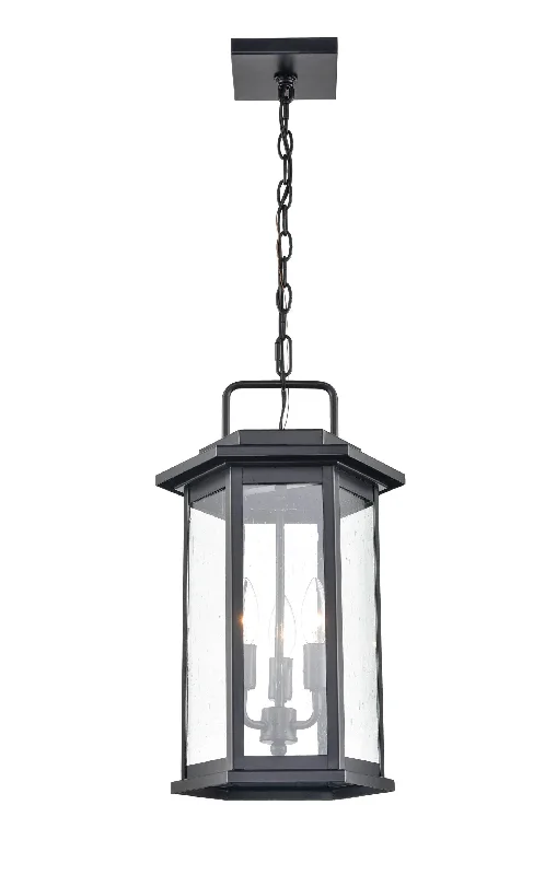 Retro Ceiling Lights Inspired by the 1950s and 1960s DesignEllis Outdoor Hanging Lantern - Powder Coated Black - Clear Seeded Glass - 11in. Diameter - E12 Candelabra Base Retro Ceiling Lights Inspired by the 1950s and 1960s DesignEllis Outdoor Hanging Lantern - Powder Coated Black - Clear Seeded Glass - 11in. Diameter - E12 Candelabra Base