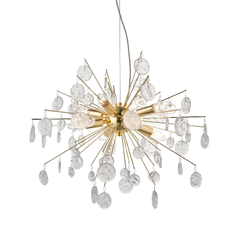 Art Deco Ceiling Lights with Geometric Patterns and Metallic FinishesCalla 8lt pendant Art Deco Ceiling Lights with Geometric Patterns and Metallic FinishesCalla 8lt pendant