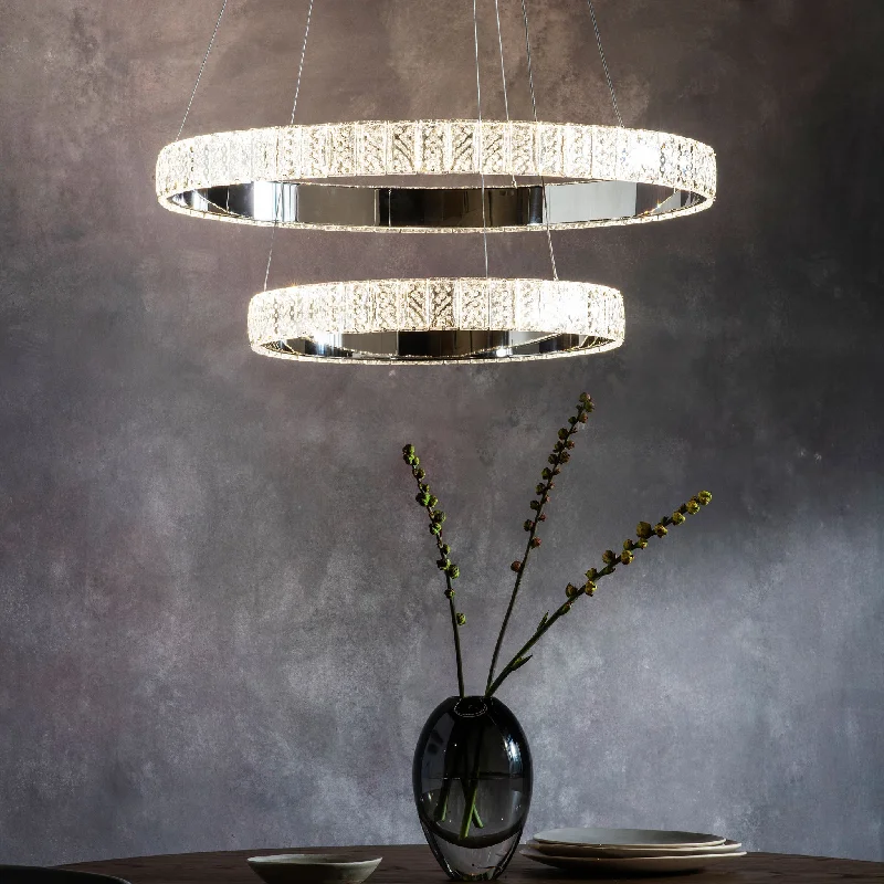 Crystal Ceiling Lights with High - Quality Swarovski CrystalsCeleste 2 ring pendant Crystal Ceiling Lights with High - Quality Swarovski CrystalsCeleste 2 ring pendant
