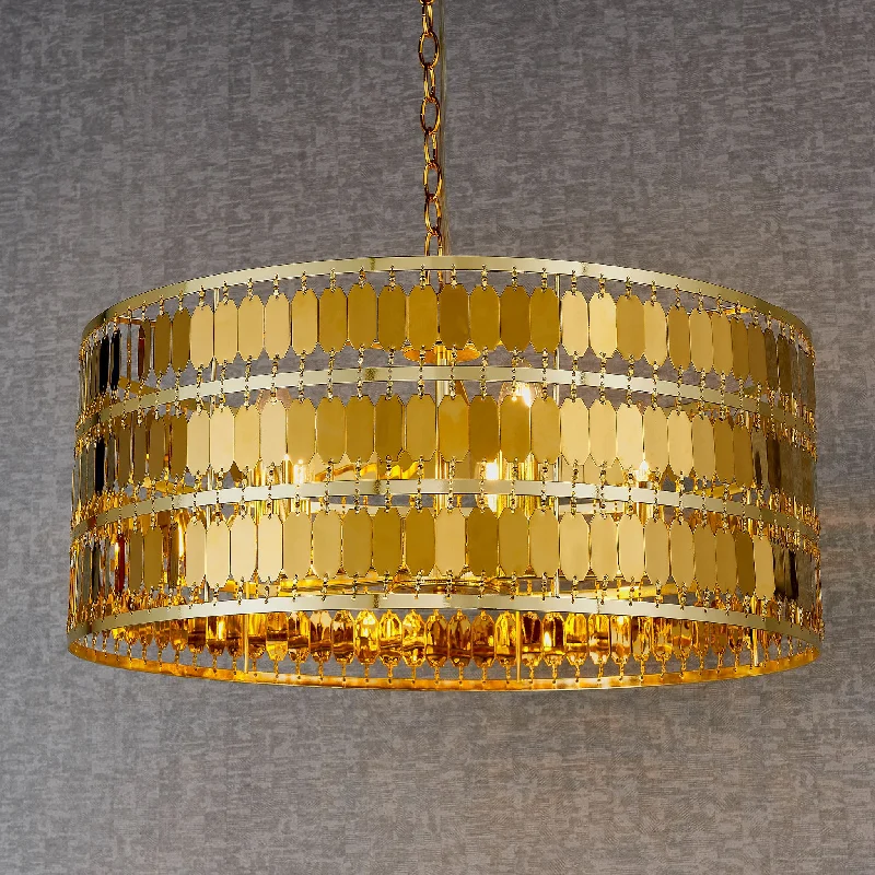 Bohemian Ceiling Lights with Beads, Tassels, and Colorful GlassEldora 5lt pendant