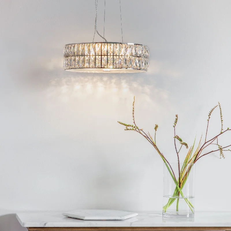 Glass Ceiling Lights with Frosted, Colored, or Etched GlassVerina 5lt pendant