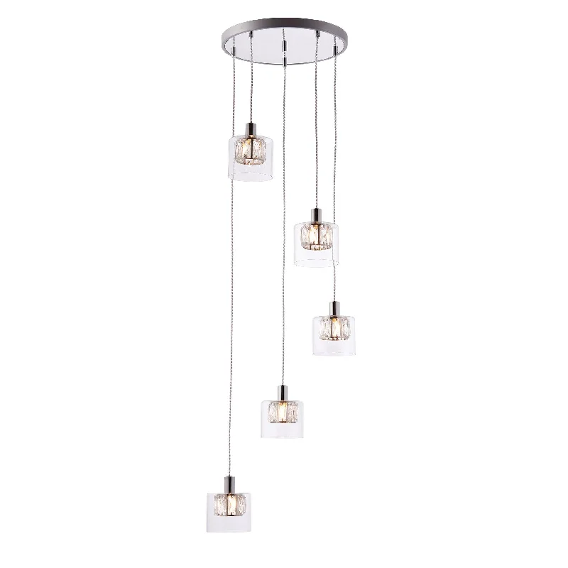 Scandinavian Style Ceiling Lights with Light Wood AccentsVerina 5lt pendant