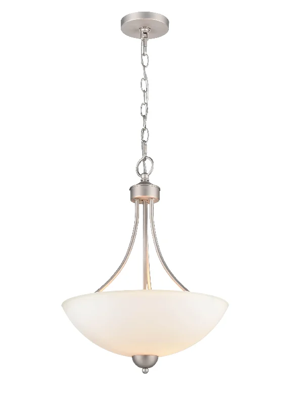 Tropical - Themed Ceiling Lights with Palm - Leaf Shapes and Rattan WrapsIvey Lake Pendant - Satin Nickel - Etched White Glass - 15in. Diameter - E26 Medium Base Tropical - Themed Ceiling Lights with Palm - Leaf Shapes and Rattan WrapsIvey Lake Pendant - Satin Nickel - Etched White Glass - 15in. Diameter - E26 Medium Base
