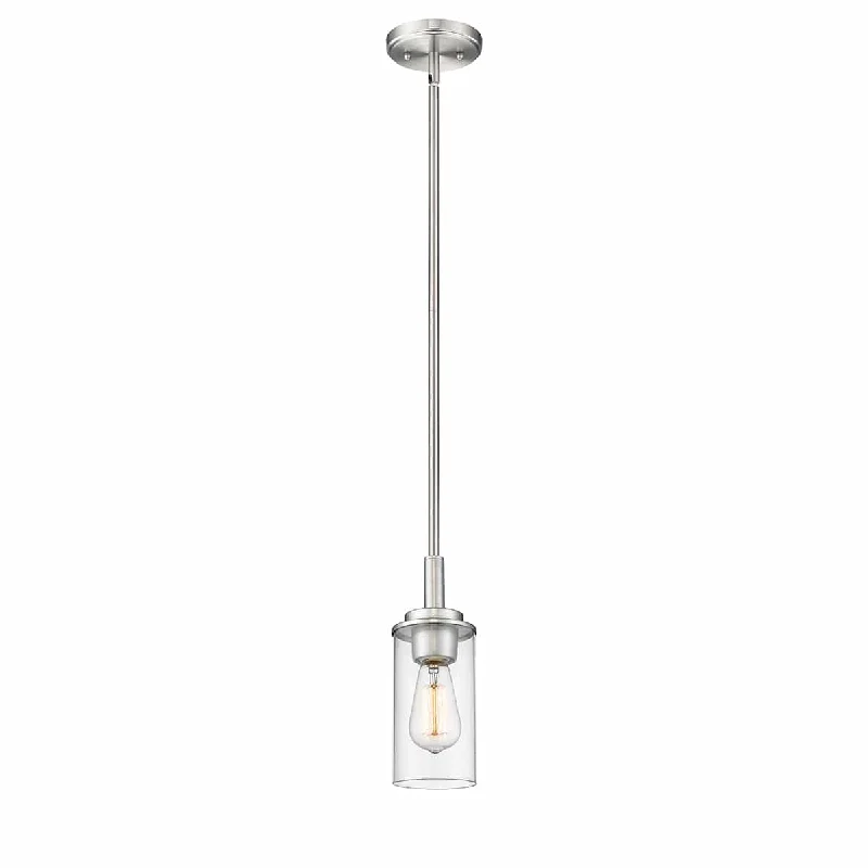 Crystal Ceiling Lights with High - Quality Swarovski CrystalsJanna Mini-Pendant - Brushed Nickel - Clear Glass - 4in. Diameter - E26 Medium Base Crystal Ceiling Lights with High - Quality Swarovski CrystalsJanna Mini-Pendant - Brushed Nickel - Clear Glass - 4in. Diameter - E26 Medium Base