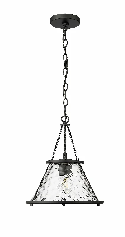 Retro Ceiling Lights Inspired by the 1950s and 1960s DesignJavis Pendant - Matte Black - Clear Water Glass - 12.5in. Diameter - E26 Medium Base Retro Ceiling Lights Inspired by the 1950s and 1960s DesignJavis Pendant - Matte Black - Clear Water Glass - 12.5in. Diameter - E26 Medium Base