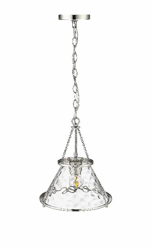 Victorian - Inspired Ceiling Lights with Ornate Crystal ChandeliersJavis Pendant - Polished Nickel - Clear Water Glass - 12.5in. Diameter - E26 Medium Base Victorian - Inspired Ceiling Lights with Ornate Crystal ChandeliersJavis Pendant - Polished Nickel - Clear Water Glass - 12.5in. Diameter - E26 Medium Base