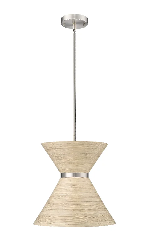Moroccan Ceiling Lights with Colorful Stained Glass and Geometric CarvingsJaycen Pendant - Brushed Nickel - Natural Bamboo Shade - 13.62in. Diameter - E26 Medium Base Moroccan Ceiling Lights with Colorful Stained Glass and Geometric CarvingsJaycen Pendant - Brushed Nickel - Natural Bamboo Shade - 13.62in. Diameter - E26 Medium Base