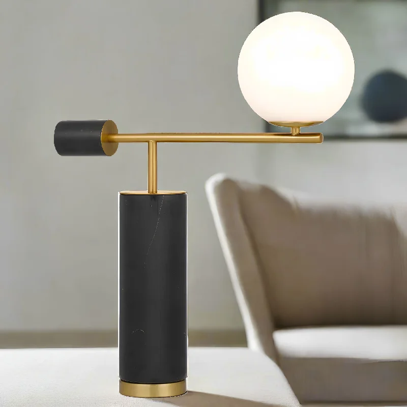 leather table lamps with a distressed texture for a rugged charmJustina Table Lamp in Black and Opal Matt Glass leather table lamps with a distressed texture for a rugged charmJustina Table Lamp in Black and Opal Matt Glass