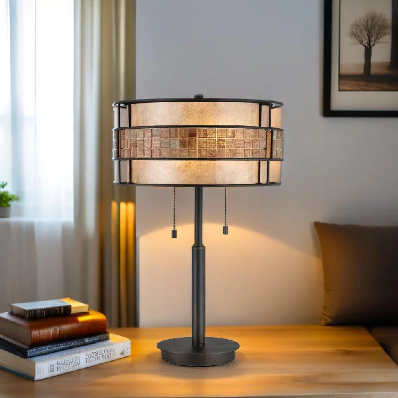 leather table lamps with a distressed texture for a rugged charmLaguna Table Lamp in Renaissance	Copper Elstead Lighting - ELS.QZ-LAGUNA-TL
