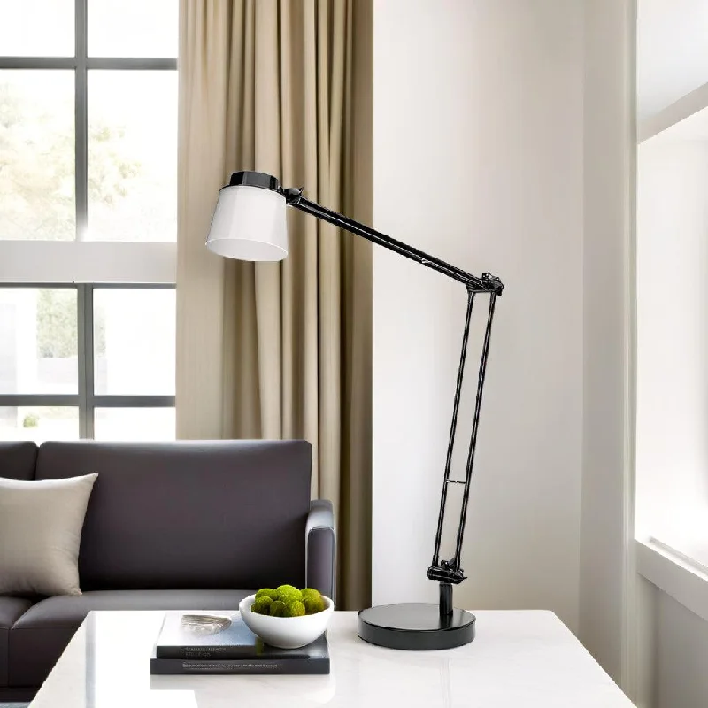 marble table lamps with a luxurious veined pattern for high end decorLED Equipoise Lamp 6w in Black Superlux Lighting - LSE-BL
