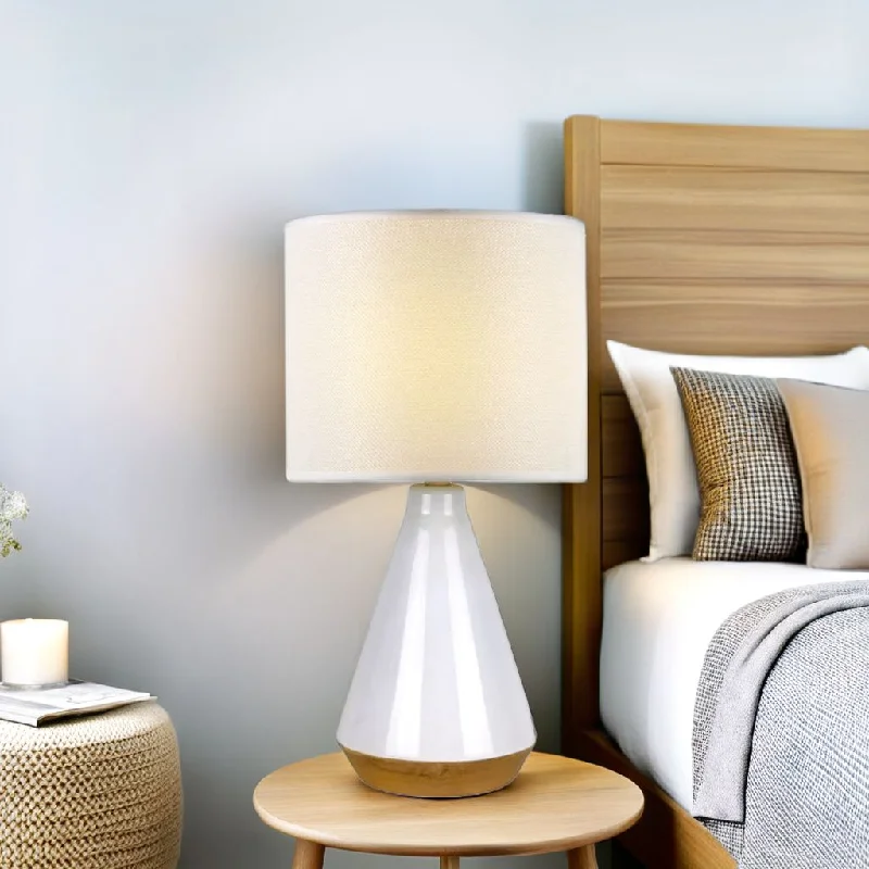 bohemian table lamps with colorful patterns for eclectic bedroomsAurora Elegant Tapered Ceramic Table Lamp - White, Linen Shade, 400mm High, PL0194 bohemian table lamps with colorful patterns for eclectic bedroomsAurora Elegant Tapered Ceramic Table Lamp - White, Linen Shade, 400mm High, PL0194