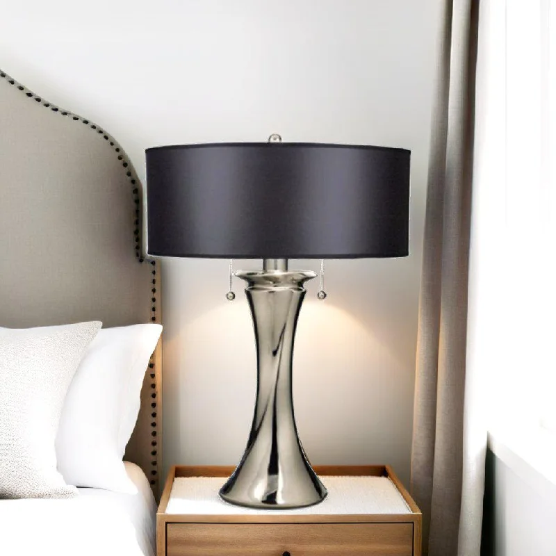leather table lamps with a distressed texture for a rugged charmManhattan Table Lamp 2Lt in Polished Nickel Elstead Lighting - ELS.SF-MANHATTAN leather table lamps with a distressed texture for a rugged charmManhattan Table Lamp 2Lt in Polished Nickel Elstead Lighting - ELS.SF-MANHATTAN