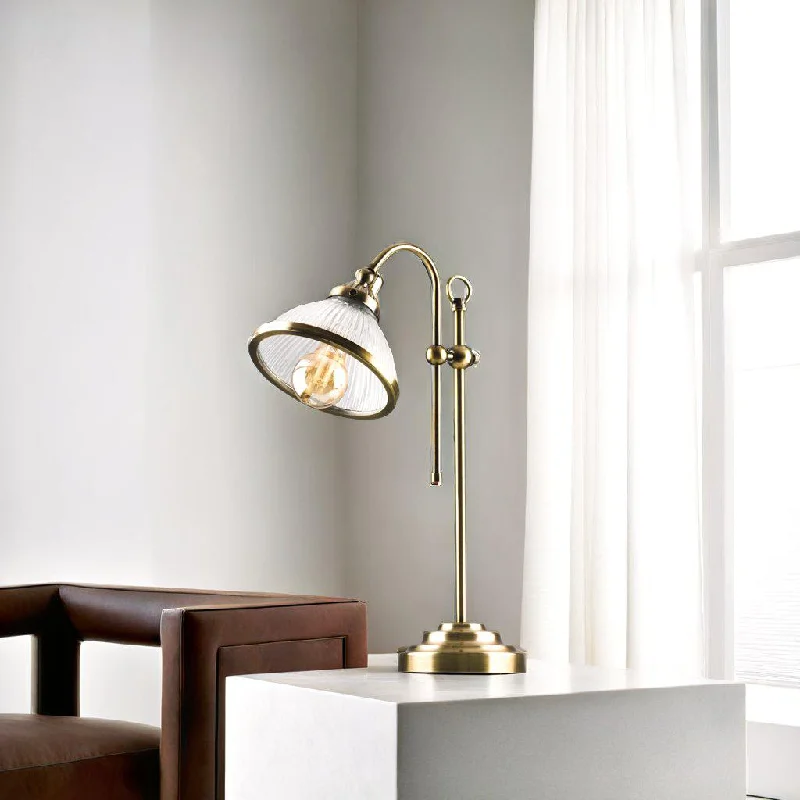 modern minimalist table lamps for contemporary living roomsBrass Ribbed Glass Adjustable Table Lamp