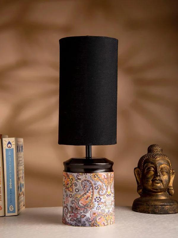 modern minimalist table lamps for contemporary living roomsMetal Ambee printed Lamp with Solid Black Shade modern minimalist table lamps for contemporary living roomsMetal Ambee printed Lamp with Solid Black Shade