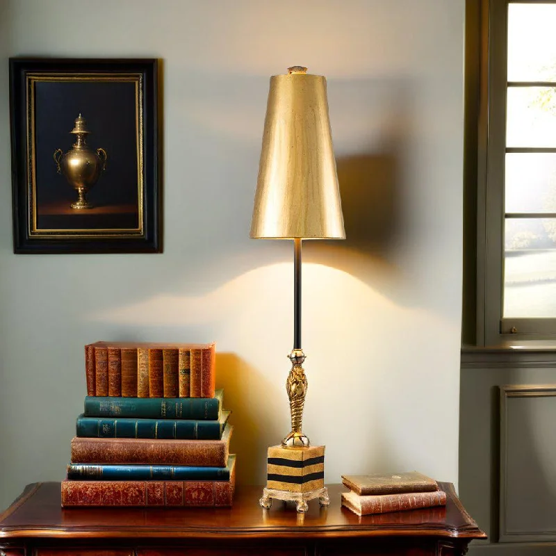 gothic style table lamps with dark finishes for a mysterious lookNoma Luxe Table Lamp Gold and Black ELS.FB-NOMA-LUXE-TL Elstead Lighting gothic style table lamps with dark finishes for a mysterious lookNoma Luxe Table Lamp Gold and Black ELS.FB-NOMA-LUXE-TL Elstead Lighting