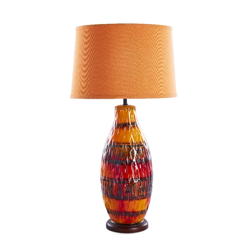 mid century modern table lamps with iconic designs for a stylish studyOrange Striped Ceramic Table Lamp mid century modern table lamps with iconic designs for a stylish studyOrange Striped Ceramic Table Lamp