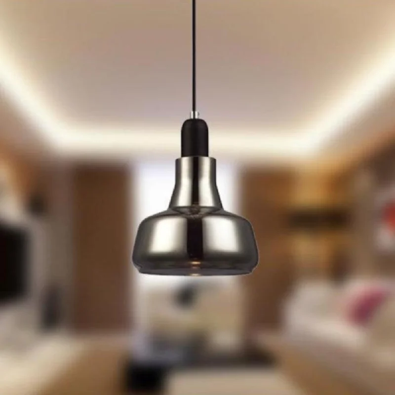 African - Inspired Ceiling Lights with Tribal Patterns and Natural MaterialsPenola Pendant Light in Black w/ Smoke Glass (Dome) African - Inspired Ceiling Lights with Tribal Patterns and Natural MaterialsPenola Pendant Light in Black w/ Smoke Glass (Dome)