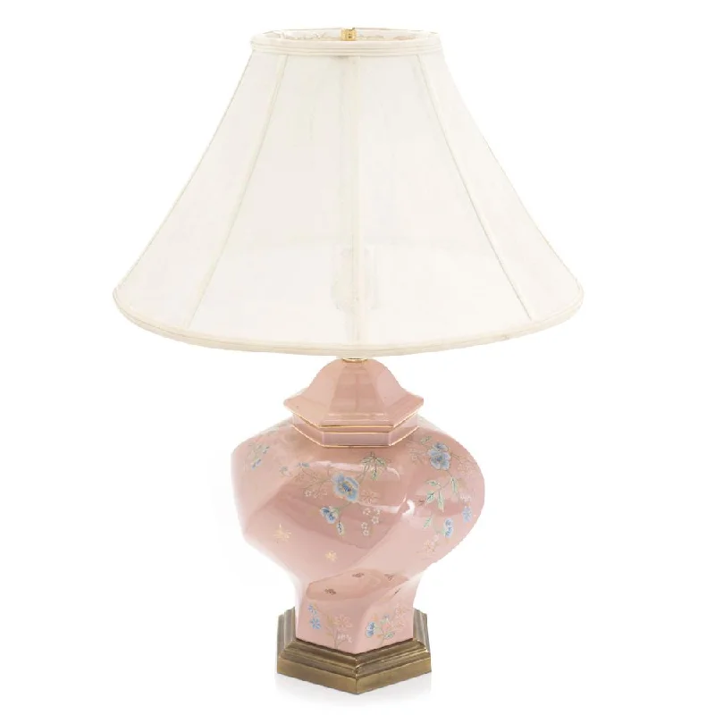 bohemian table lamps with colorful patterns for eclectic bedroomsPink Floral Ceramic Twist Table Lamp bohemian table lamps with colorful patterns for eclectic bedroomsPink Floral Ceramic Twist Table Lamp