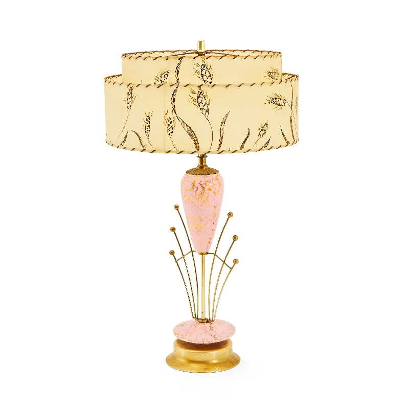 crystal table lamps with dazzling prisms for a glamorous effectPink Table Lamp with Tan Floral Double Shade crystal table lamps with dazzling prisms for a glamorous effectPink Table Lamp with Tan Floral Double Shade