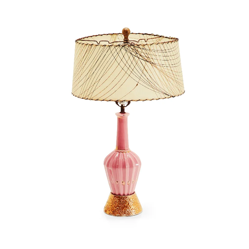 wooden table lamps with natural grain for a warm and organic feelPink and Gold 50's Table Lamp wooden table lamps with natural grain for a warm and organic feelPink and Gold 50's Table Lamp