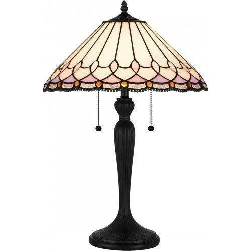 rustic farmhouse table lamps for cozy kitchensTiffany 2-Light Table Lamp