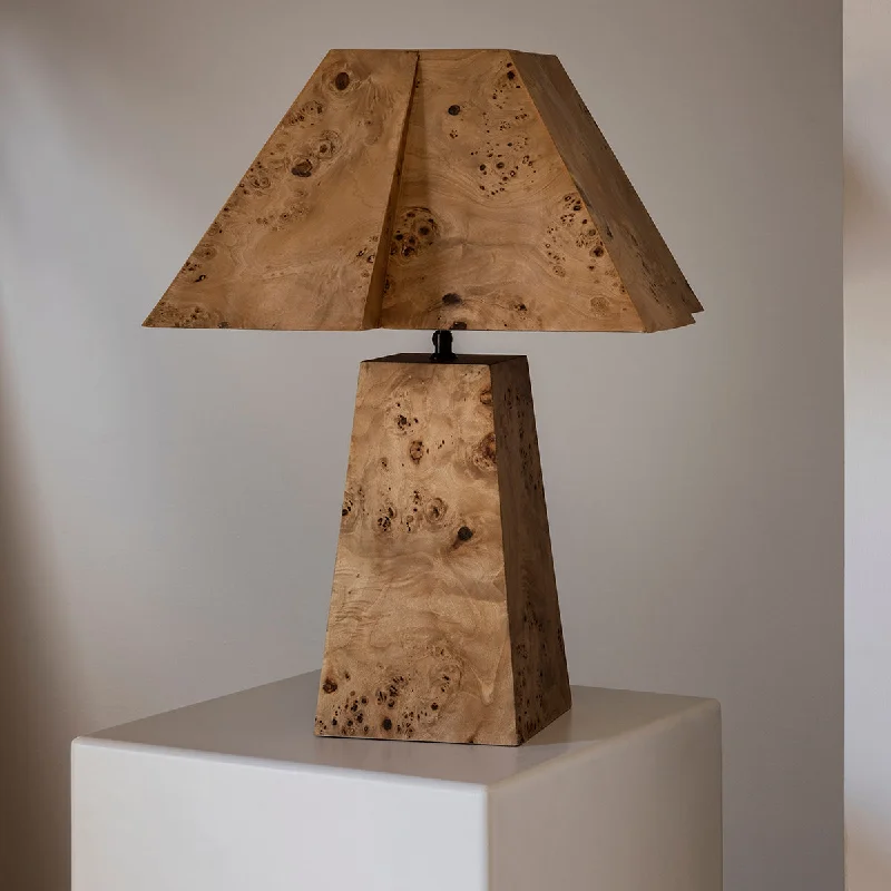 rustic farmhouse table lamps for cozy kitchensBohan Burlwood Table Lamp