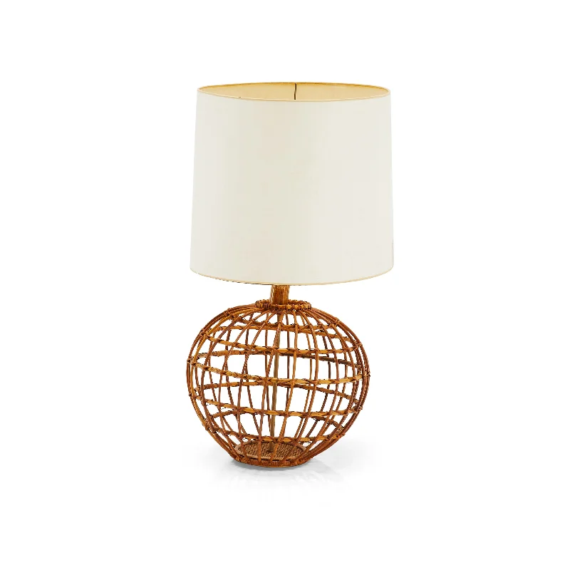 asian inspired table lamps with bamboo accents for a zen atmosphereRound Rattan Table Lamp
