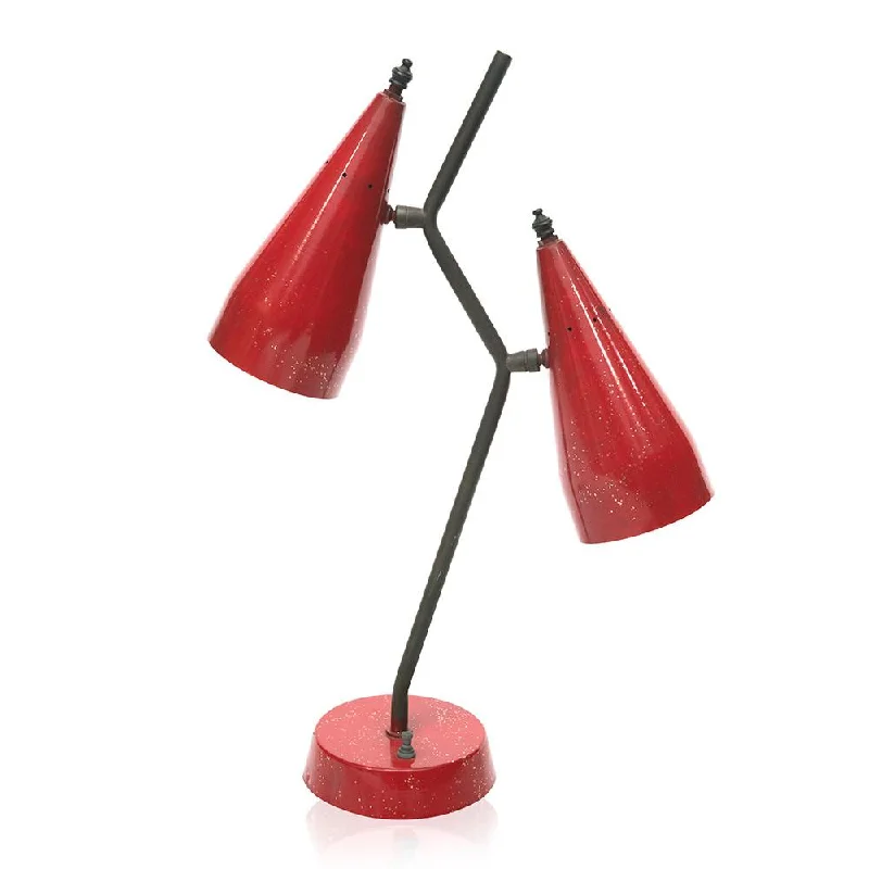 bohemian table lamps with colorful patterns for eclectic bedroomsRed and Brass Cone Table Lamp bohemian table lamps with colorful patterns for eclectic bedroomsRed and Brass Cone Table Lamp
