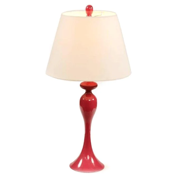 glass table lamps with a frosted surface for soft light diffusionRed Curved Table Lamp glass table lamps with a frosted surface for soft light diffusionRed Curved Table Lamp