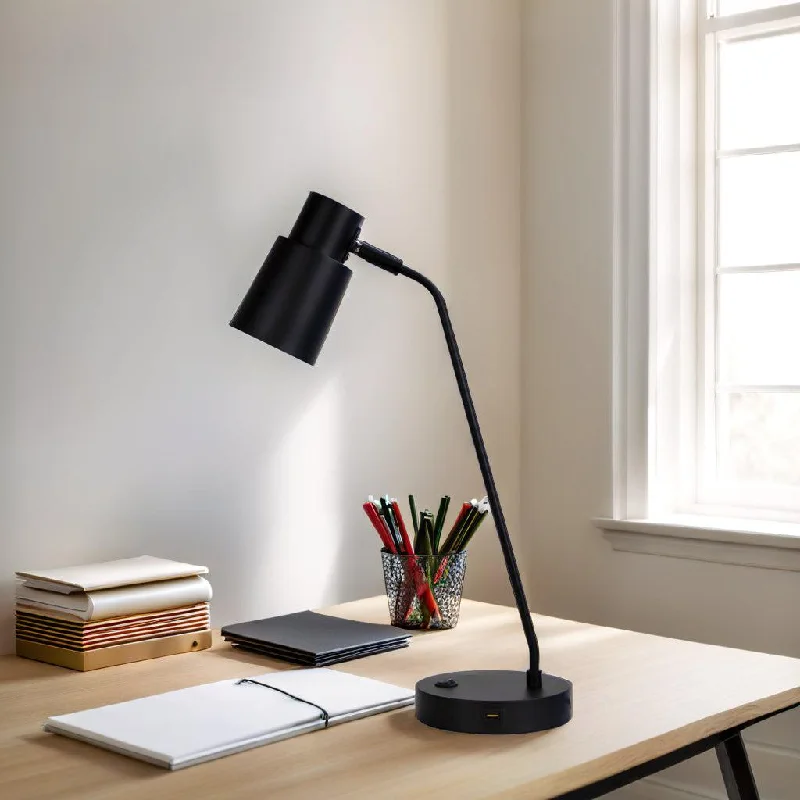 metal table lamps with a matte black finish for a sleek appearanceRik Desk Lamp in Black/White/Copper/Brushed Chrome