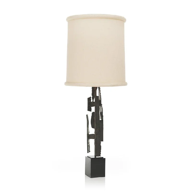 glass table lamps with a frosted surface for soft light diffusionRustic Metal Base Lamp