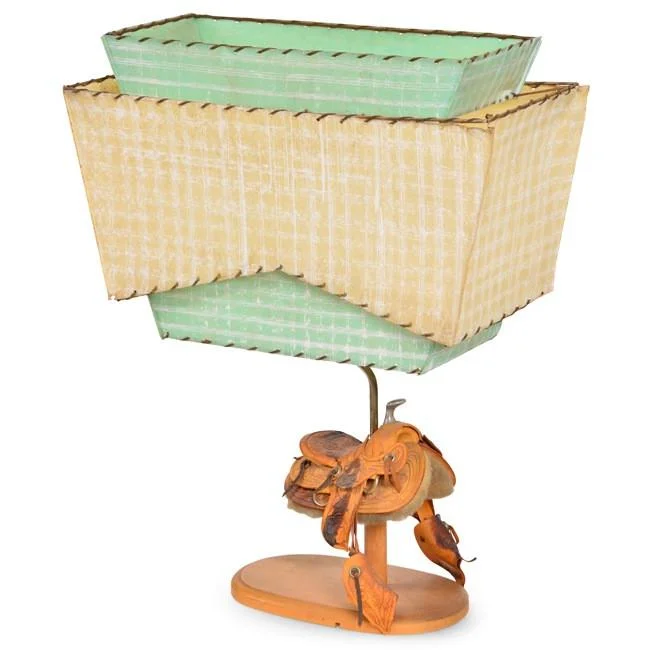 art deco table lamps with geometric shapes for a retro touchSaddle Cowboy Table Lamp