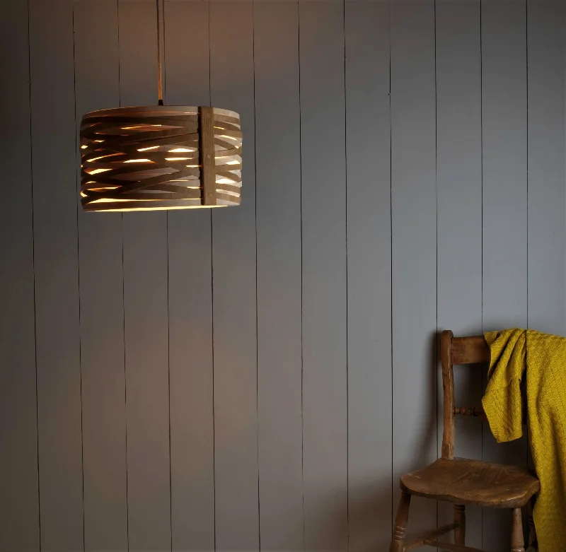 Rustic Ceiling Lights with Reclaimed Wood and Distressed FinishesStuart Lamble Convolution Drum Pendant Shade Rustic Ceiling Lights with Reclaimed Wood and Distressed FinishesStuart Lamble Convolution Drum Pendant Shade
