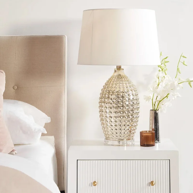 fabric table lamps with a linen shade for a relaxed and breathable lookTabitha Table Lamp in Mercury Glass/White 11683 fabric table lamps with a linen shade for a relaxed and breathable lookTabitha Table Lamp in Mercury Glass/White 11683