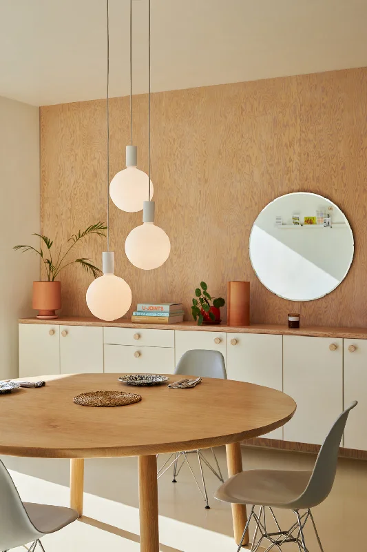 Contemporary Ceiling Lights with Unique, Abstract ShapesTala Alumina Triple Pendant with Sphere V Contemporary Ceiling Lights with Unique, Abstract ShapesTala Alumina Triple Pendant with Sphere V