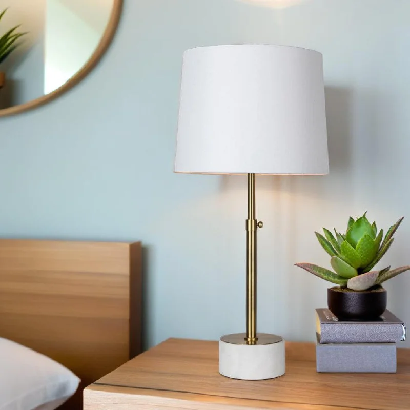 fabric table lamps with a linen shade for a relaxed and breathable lookUmbria Table Lamp Scandi Style Antique Brass and Marble